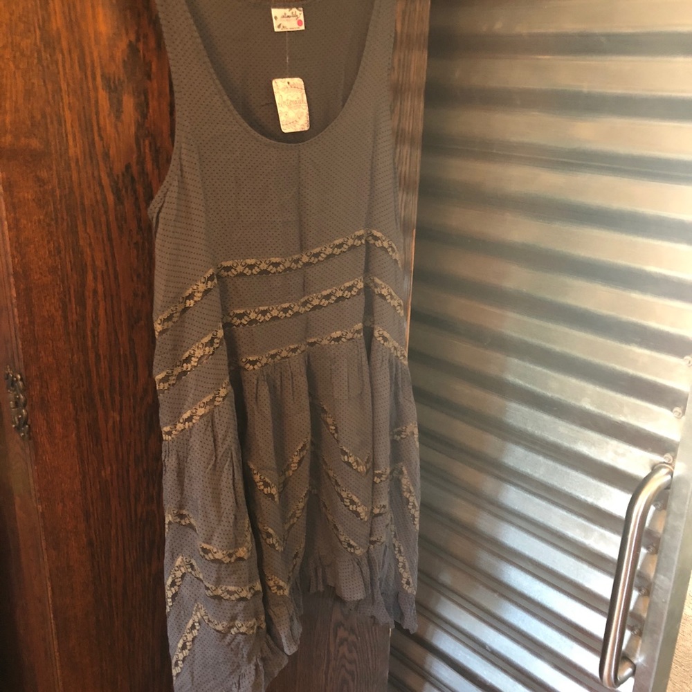 Free People Voile and Lace Trapeze Slip